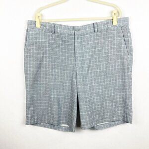 Nike Golf Tour Performance Gray Plaid Dri-Fit Flat Front Shorts Mens Size 40